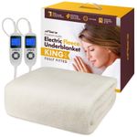 Airsenz Fleece King Size Electric Blanket Fully Fitted Heated Mattress Cover