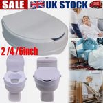 Raised Toilet Seat with Lid Frame Aid Riser 2"/4"/6" for Elderley Disabled Adult
