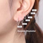 925 Sterling Silver PLATED Simple Hinged Hoop Sleeper Circle Ring Earrings Gift