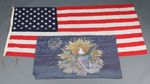 Vintage American United States 50-Star Flag & U.S. 1st Infantry Silk Flag