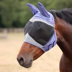 Shires FlyGuard Pro Fine Mesh Fly Mask with Ears- Sky
