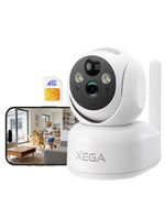 Xega 4G Security Camera Indoor Wireless with SIM Card,No WiFi Needed,2K White