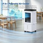 3-in-1 Evaporative Air Cooler 12L Tank 70W 3 Speed 60° Oscillation Quiet 35dB
