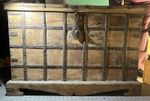19th century Antique Wooden Chest/Truck with Iron Straps & Latch