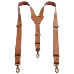 Mens Genuine Leather Braces Heavy Duty Suspenders Formal Wear Y-shape Adjustable