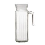 Glass Fridge Jug 900ml Removable Plastic Lid Ravenhead Pitcher Ribbed Design