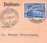 GERMANY Card ZEPPELIN Air 2m *POLARFAHRT* Overprint 1931 Ship MALYGUIN CDS KZ154