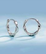 Elegant Strip Huggie Hoop Earrings 925 Sterling Silver Jewellery women Girl UK