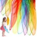 6 Pcs Sensory Scarves, Rainbow Colour Baby Sensory Toys Children Dance Juggling