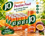 J2O Fruit Juice, Orange and Passion Fruit, 250ml Cans (Pack of 12)