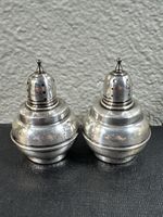 Antique Boardman Sterling Silver 701 Salt and Pepper Shakers Patina Glass Lined