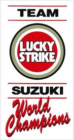 RETRO Suzuki Lucky Strike World Champions Sticker x2