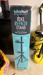 Bikehut Foldable Bike Repair Floor Workstand, Tool Tray, 22-35mm Clamp