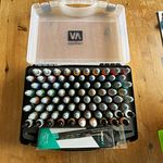 Vallejo AV Bulk Paint Set with Brushes in Plastic Storage Case