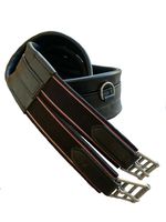 Equestrian Black Genuine Leather Padded Girth elasticated 42" 44" 46" 48" 50" 52