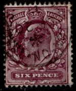 GB EDVII SG299 SPEC M33(3), 6d very deep reddish purple (F), FU. Cat £45. CDS