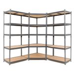 Value Grey Steel Corner Shelving Unit with 2 x storage racks 1800mmx900mmx450mm