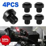 4x M10x1.25 Motorcycle Mirror Hole Blanking Plugs Screws Cap Universal