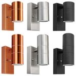 Dusk Till Dawn Sensor Outdoor Single or Up Down Wall Light Stainless Steel IP65