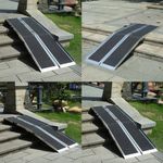 Portable Wheelchair Threshold Ramp Aluminium Multi-fold Suitcase Ramps Non-slip