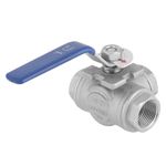 ›Stainless Steel SUS304 Pipe Ball Valve Three Way T Type Female Thread 3/4 DN20