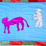 Asafo Flag Frankaa with Appliqué Ghana 59x38 Inch