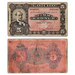 Iceland 1904 5 Five Kronur Note P #10 - Stained