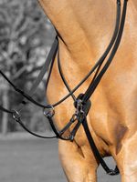 LeMieux Kudos Running Martingale Removable Clips Soft Leather Black/Brown/Havana