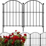 Set of 10 Rustproof Metal Garden Fence Flower Bed Animal Dog Barrier Border Edge