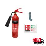 2kg CO2 Carbon Dioxide Fire Extinguisher Set With Horn, Sign, Wall Bracket, CE