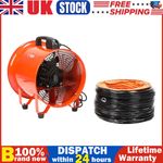 Portable 12 Inch Extractor Fan Low Noise Fume Blower for Paint Booth Garage UK