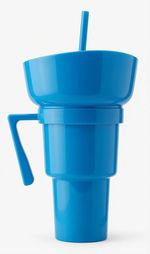 Cup With Snack Bowl On Top,Tumbler With Snack Bowl, 2 In 1 Tumbler With Straw