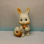 Gorgeous Porcelain Vintage Kitsch Rabbit Bunny & Basket 1950s collectable rare