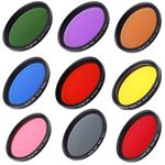 Red Orange Yellow Green Blue Pink Colour Camera Lens Filter – Multiple Sizes
