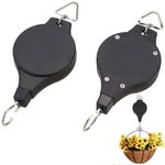 2X Strong Retractable Pulley Plant Hanging Basket Pull Down Hanger Garden Basket