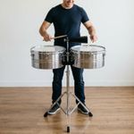 Latin Timbales Adjustable Height Timbales Drum Set Non-Slip Feet for