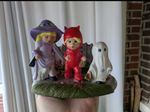 Vintage Ceramic Halloween Scene 80s Cottagecore Retro