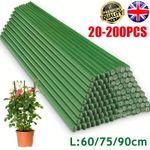 20-200x Garden Plant Stakes Metal Plastic Coated Climbing Support Pole Sticks