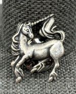 Vintage Unicorn Horse Tie Tack Lapel Pin Silver Tone