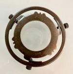 Antiqued brass gallery 3-screw 59mm lamp holder glass shades lights