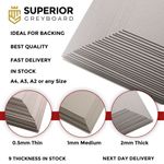A4, A3 Greyboard 0.6mm 1mm 1.25mm 2mm 3000 Micron Card Thick Mount Board Backing