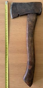 Rare Antique Wetterling Axe Hatchet. Stamped Sweden and W.  Also notched.