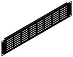 2U Black Flanged Rack Panel with Horizontal Vents - R1279/2UK