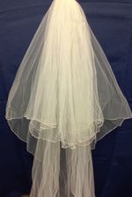 IVORY WEDDING VEIL-2 Tier Tulle  length  88"  light fine tulle. Comb NEW