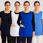 Womens Tabard Apron Workwear Cleaning Housekeeping Kitchen Uniform Plus Size