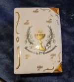 Souvenir of 1st Communion Gilding Book Shape Genuine Porcelain France