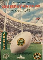 RUGBY LEAGUE INTERNATIONAL PROGRAMME GREAT BRITAIN V NEW ZEALAND 1993 1st Test