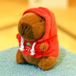 Cute Capybara Plush Toy 12cm Hoodie Wings Keychain Stuffed Animal Gift Pendant