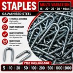 Netting Staples Galvanised U Nails 15mm 20mm 25mm 30mm 40mm Chicken Wire