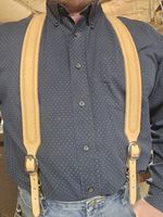 Leather Cowboy Western Suspenders Hand Made In The USA.